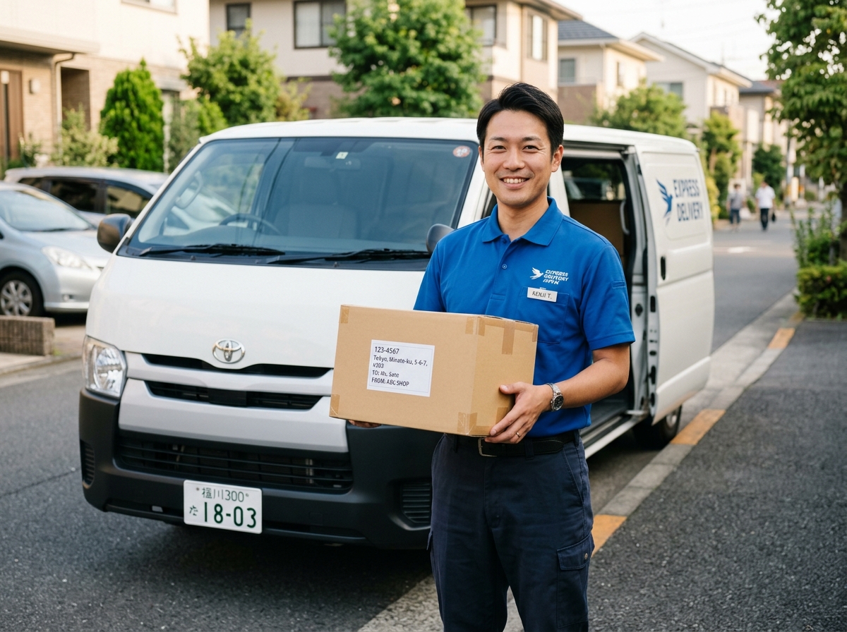 丁寧にお荷物をお届けするホンダエクスプレスの配送ドライバー